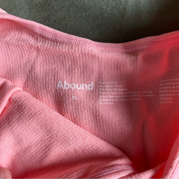 NWT! Abound Pink Ribbed Stretch Soft Sports Bra - Picture 5 of 5